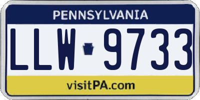PA license plate LLW9733