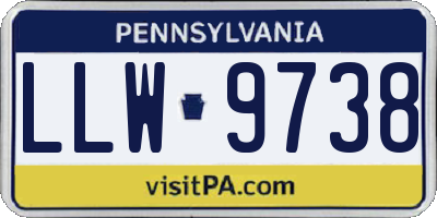 PA license plate LLW9738