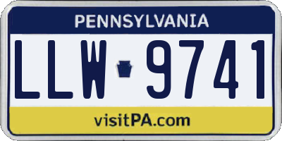 PA license plate LLW9741