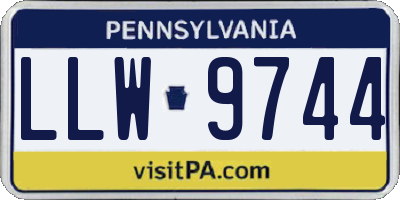 PA license plate LLW9744