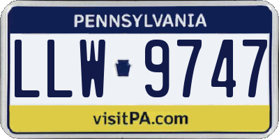 PA license plate LLW9747