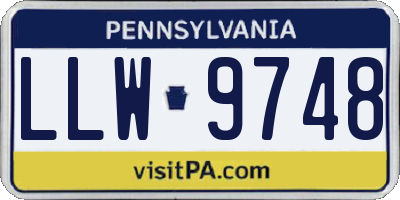 PA license plate LLW9748