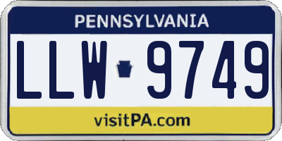 PA license plate LLW9749