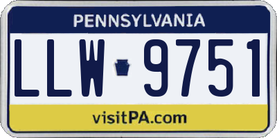 PA license plate LLW9751