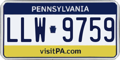 PA license plate LLW9759