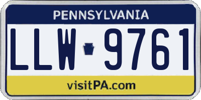 PA license plate LLW9761