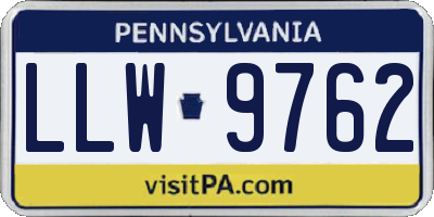 PA license plate LLW9762