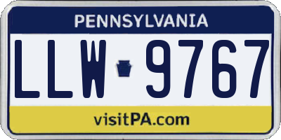 PA license plate LLW9767