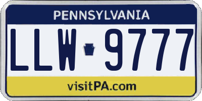 PA license plate LLW9777