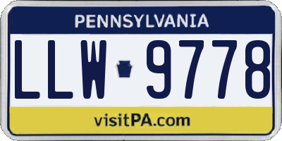 PA license plate LLW9778