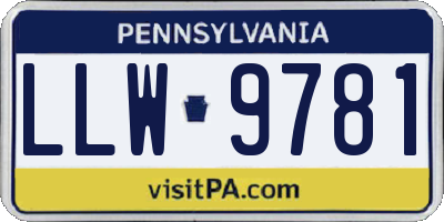 PA license plate LLW9781