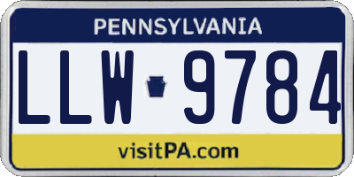 PA license plate LLW9784