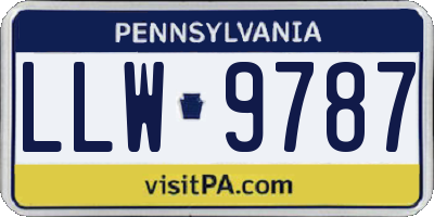 PA license plate LLW9787