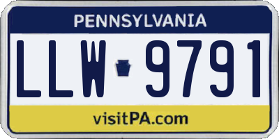 PA license plate LLW9791