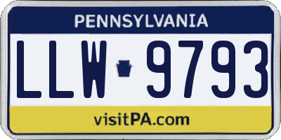 PA license plate LLW9793