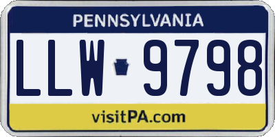 PA license plate LLW9798
