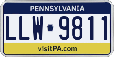 PA license plate LLW9811