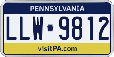 PA license plate LLW9812
