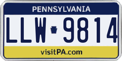 PA license plate LLW9814