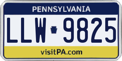 PA license plate LLW9825