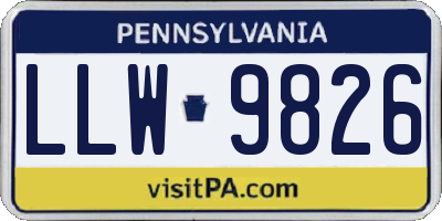 PA license plate LLW9826