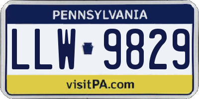 PA license plate LLW9829