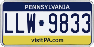 PA license plate LLW9833