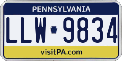 PA license plate LLW9834