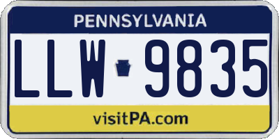PA license plate LLW9835