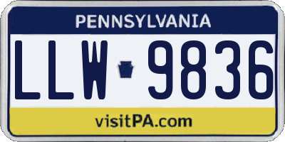 PA license plate LLW9836
