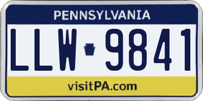 PA license plate LLW9841
