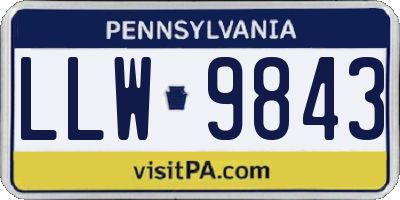 PA license plate LLW9843