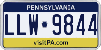 PA license plate LLW9844