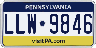PA license plate LLW9846