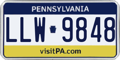 PA license plate LLW9848