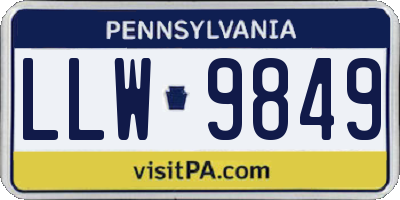 PA license plate LLW9849
