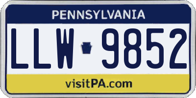 PA license plate LLW9852