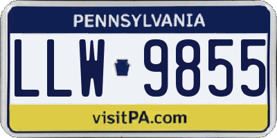PA license plate LLW9855
