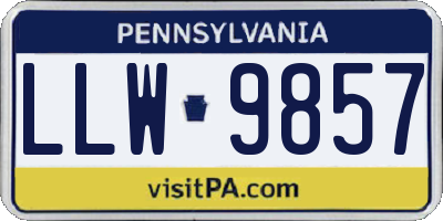 PA license plate LLW9857