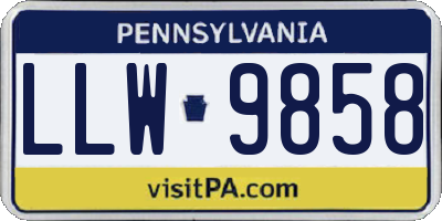 PA license plate LLW9858