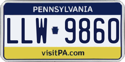 PA license plate LLW9860