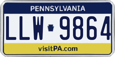 PA license plate LLW9864
