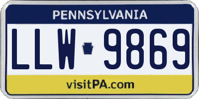 PA license plate LLW9869