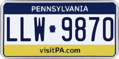 PA license plate LLW9870