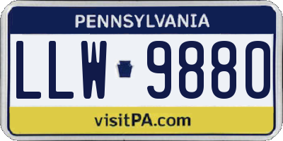 PA license plate LLW9880