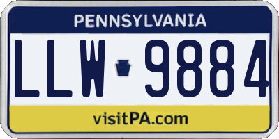 PA license plate LLW9884