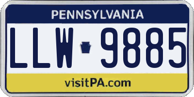 PA license plate LLW9885