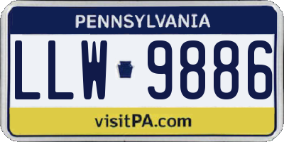 PA license plate LLW9886
