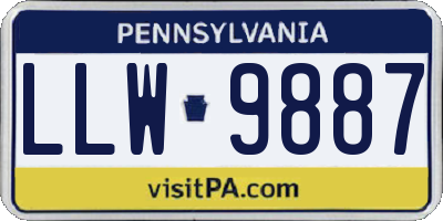 PA license plate LLW9887