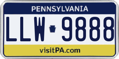PA license plate LLW9888